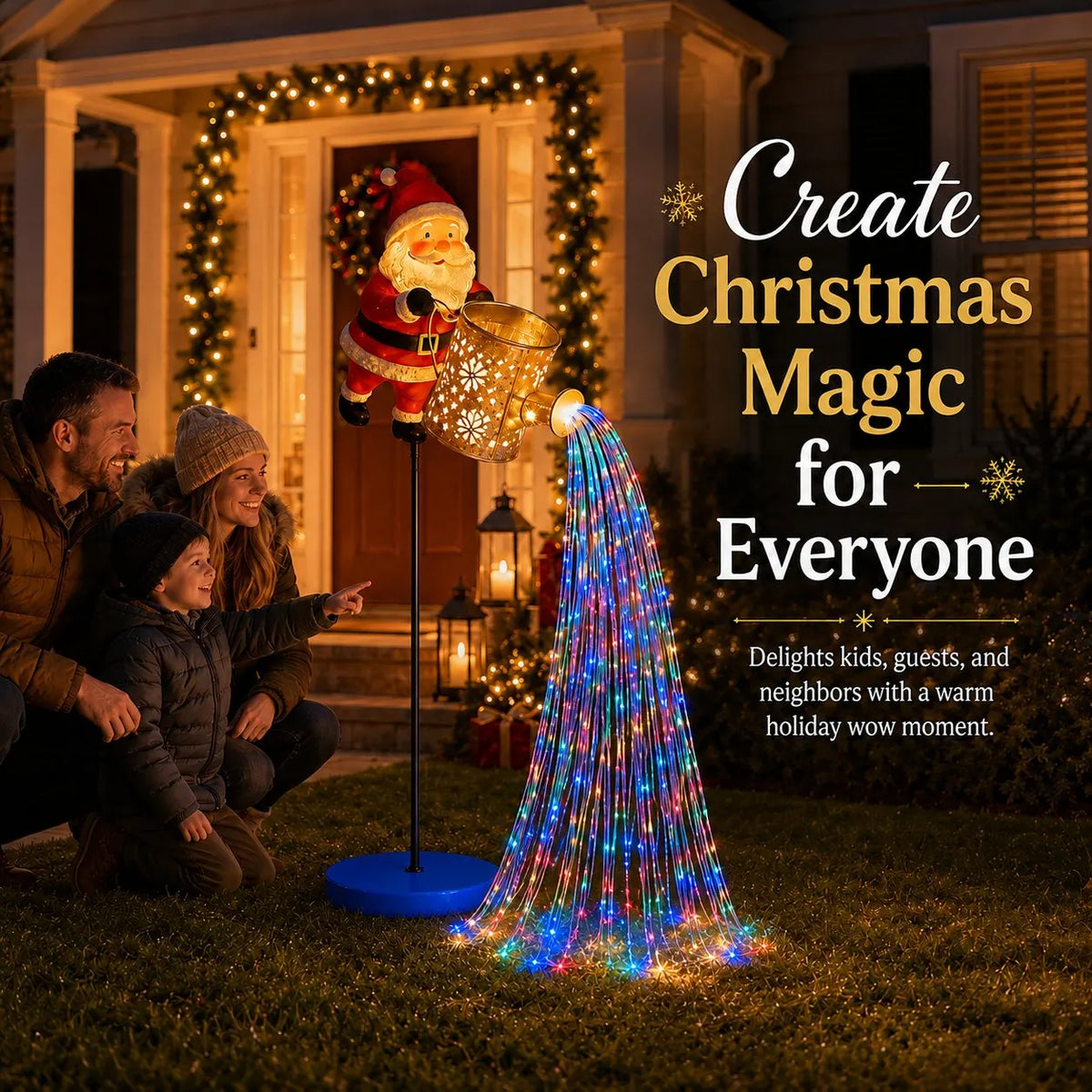 Solar Santa Waterfall Christmas Light