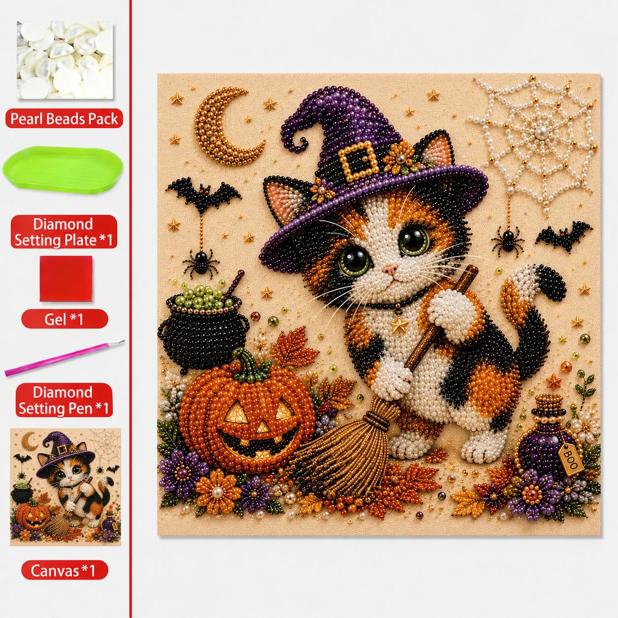 DIY Halloween Cat Pearl Bead Painting Kit 🐈⬛🎃 Buy 2 Get Free Shipping📦