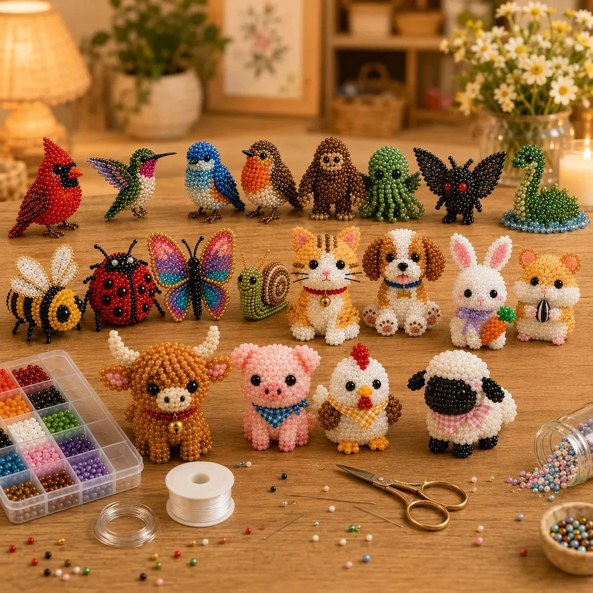 🧵🔥✨ Tiny 3D Beaded Animal DIY Kit