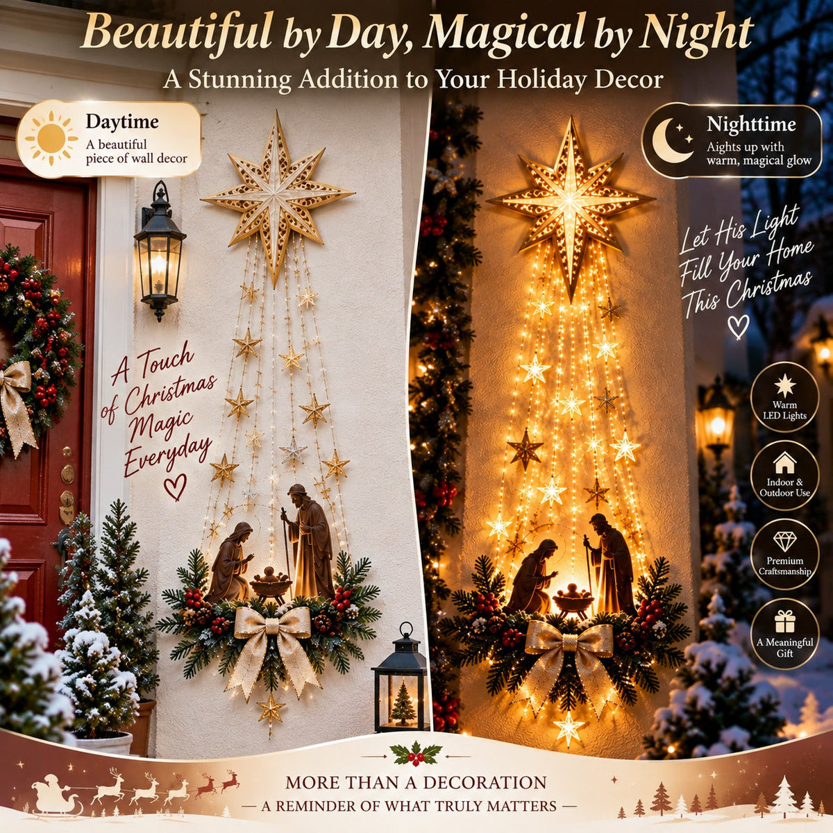 ✝️Bethlehem Star of Faith– Lighted Nativity Wall Decor
