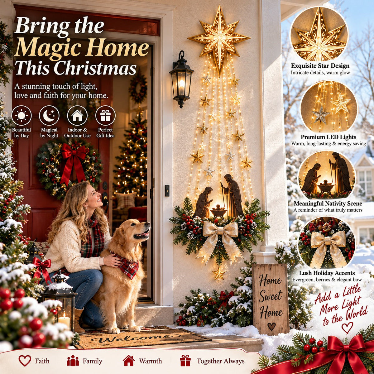 ✝️Bethlehem Star of Faith– Lighted Nativity Wall Decor