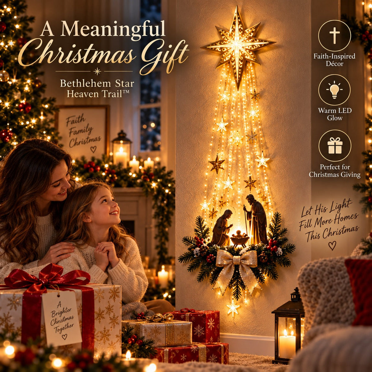 ✝️Bethlehem Star of Faith– Lighted Nativity Wall Decor