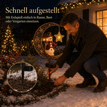 🌙 Solar-Weihnachts-Gartenleuchte mit Halbmond