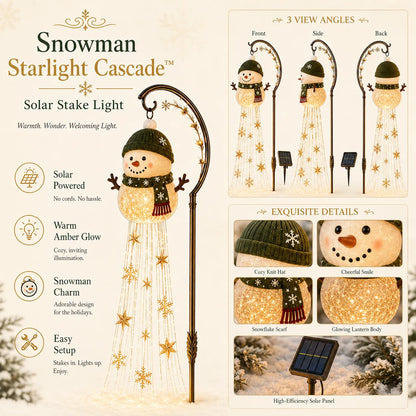 ☃️Snowman Sparkle CascadeTM Solar Garden Light