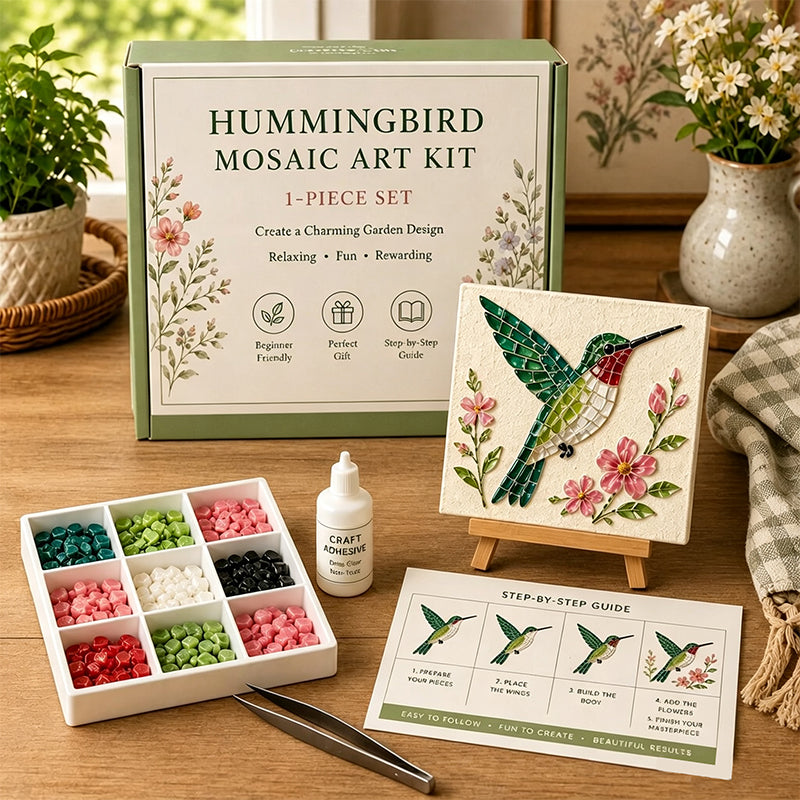 Vintage Watering Can Mosaic Art Kit – DIY Floral Garden Themed Craft, Handmade Indoor & Outdoor Wall Decor