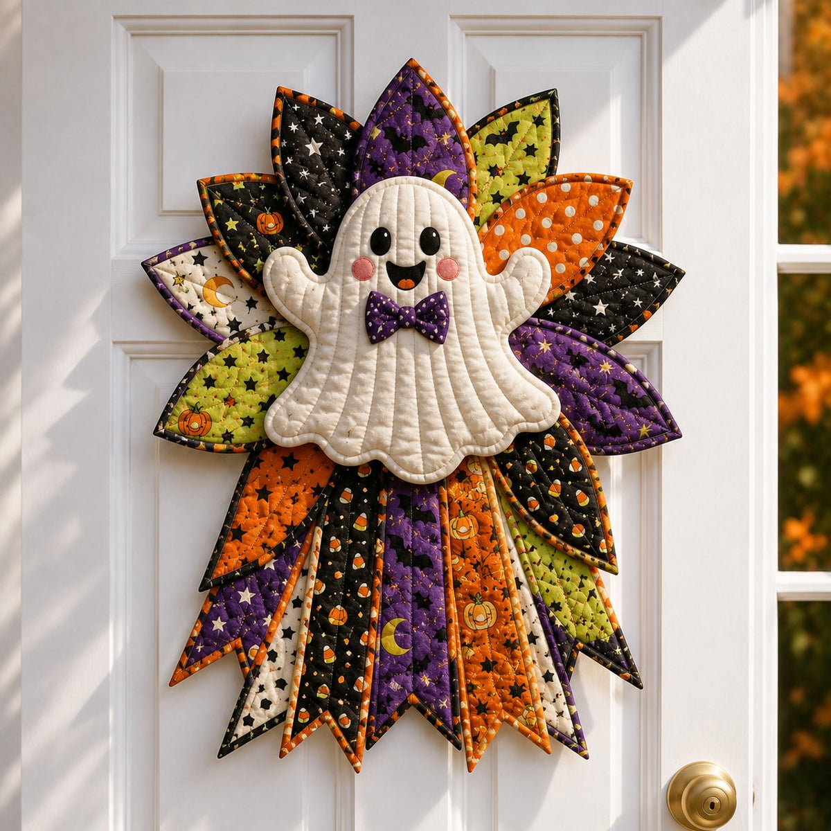 💥DIY Quilted Halloween Pumpkin Door Hanger Kit