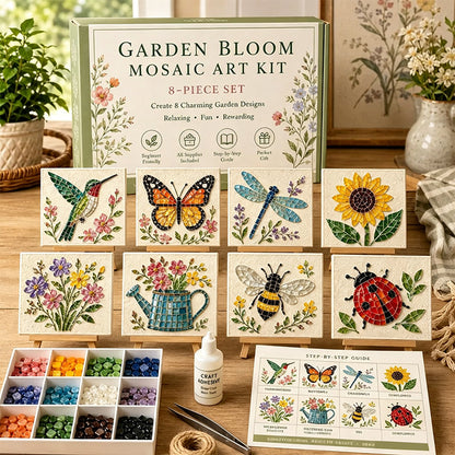 Vintage Watering Can Mosaic Art Kit – DIY Floral Garden Themed Craft, Handmade Indoor & Outdoor Wall Decor