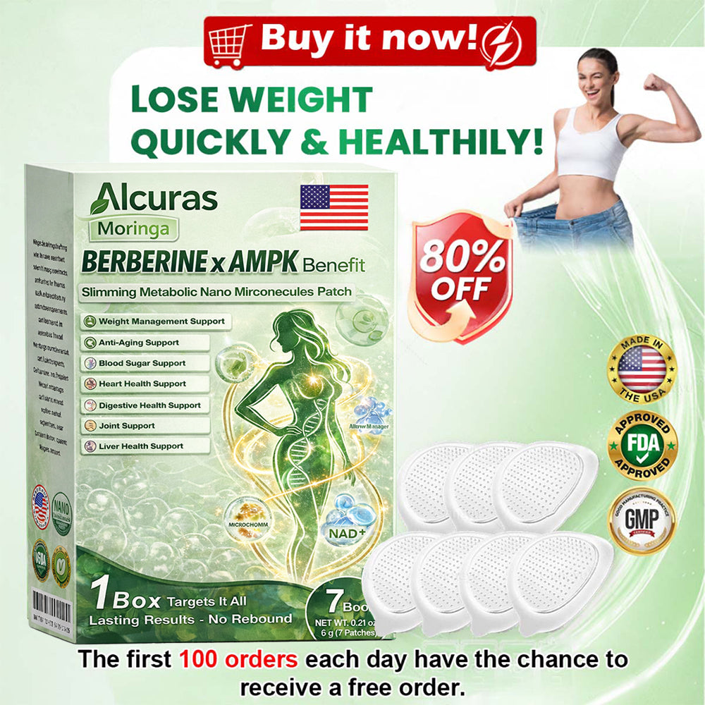 🌟alcuras_Moringa × Berberine × AMPK 8-Benefit Slimming & Metabolic Nano Microneedle Patch 🇺🇸  Just once a day · Visible changes in 7 days  ✅ For obesity, loose skin, diabetes, sleep apnea, joint issues, and more