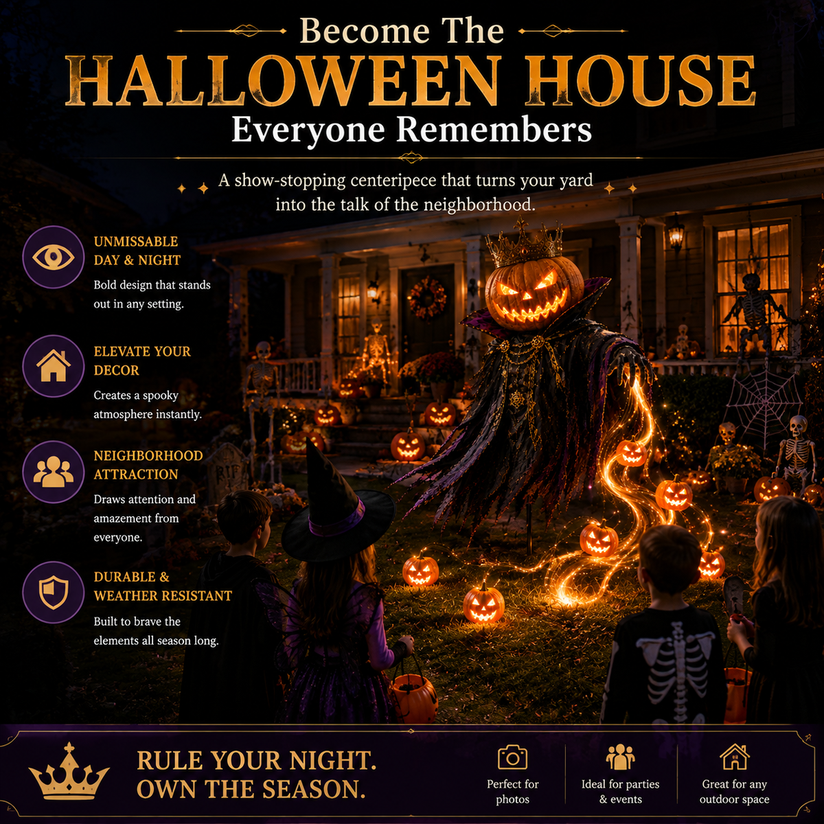 🎃Pumpkin King AwakeningTM – Flowing LED Halloween Yard Light