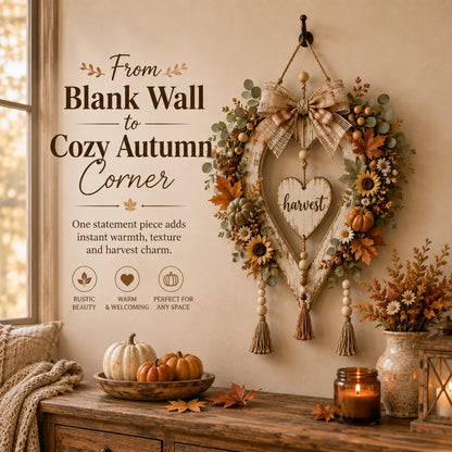 🍂🤎Harvest Heart Farmhouse Wall Decor