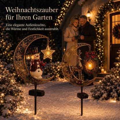 🌙 Solar-Weihnachts-Gartenleuchte mit Halbmond