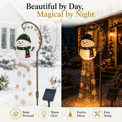 ☃️Snowman Sparkle CascadeTM Solar Garden Light