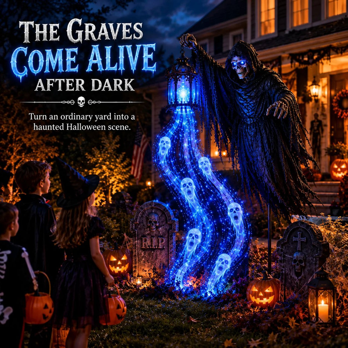 💀🎁Animated Halloween Soul Harvester Garden Light Collection