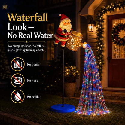 Solar Santa Waterfall Christmas Light