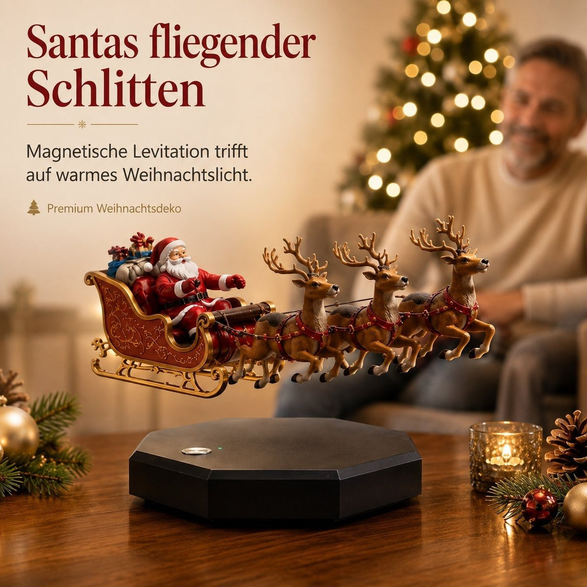 🎅 Santa’s Flying Sleigh — Magnetic Levitation Christmas Display ✨