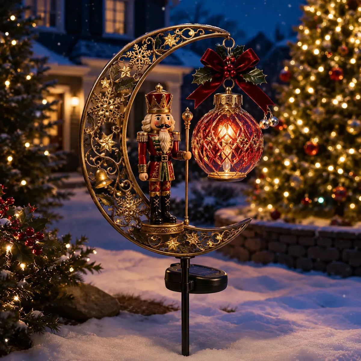🎄✨Solar Christmas Crescent Garden Light