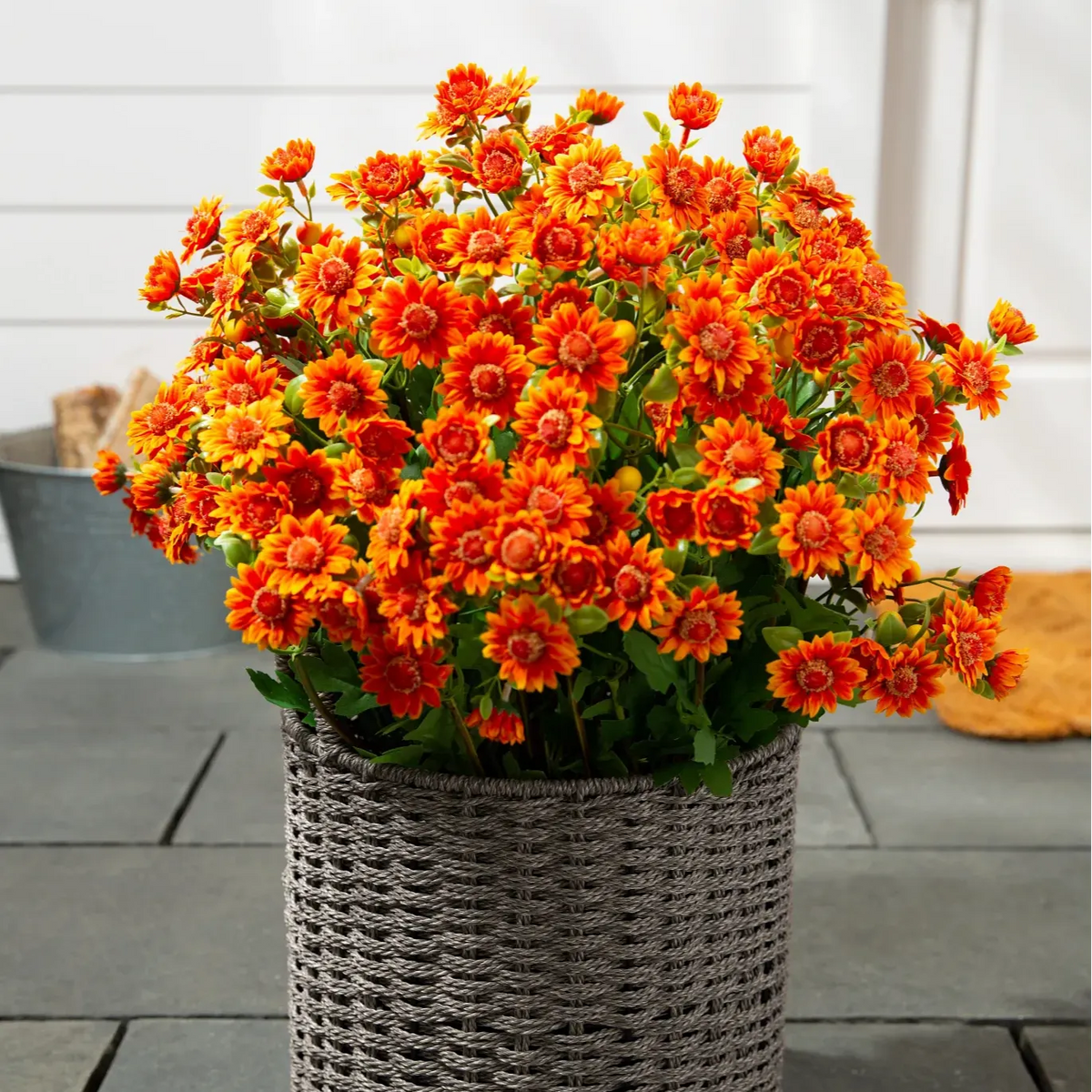 Last Day Each Only $3.99🌼- Artificial Outdoor Sunset Mums Flowers - UV resistant, Waterproof, Windproof