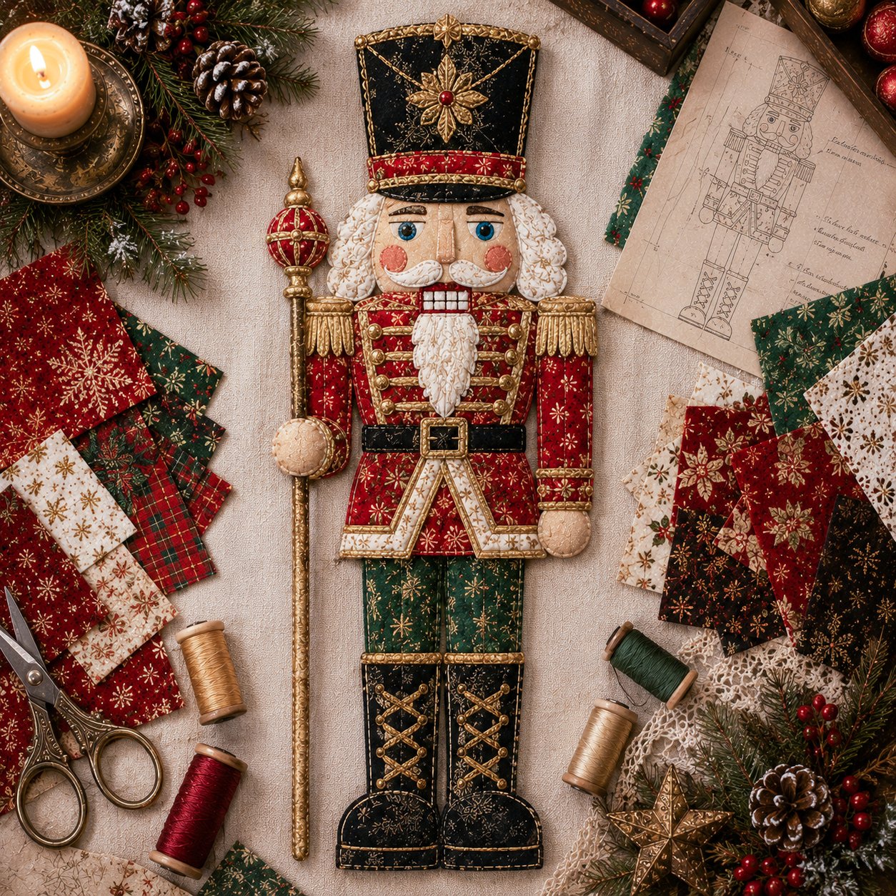 💥🏆Christmas Patchwork Fabric DIY Decor Kit