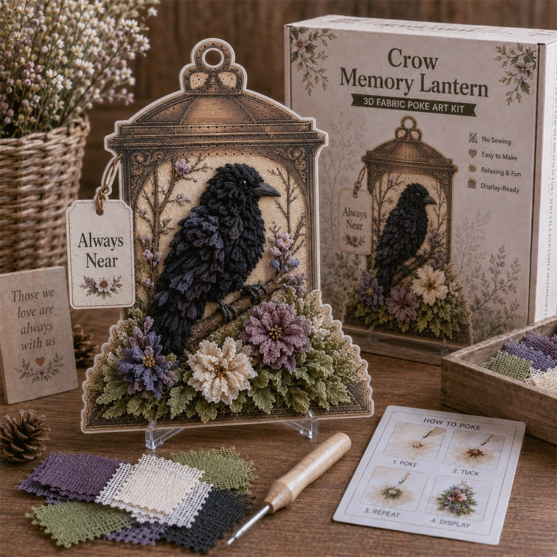 🕊️ Always Near 3D Fabric Poke Art Memory Lantern Kit