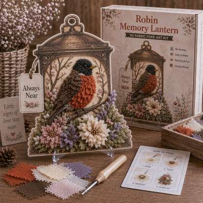 🕊️ Always Near 3D Fabric Poke Art Memory Lantern Kit