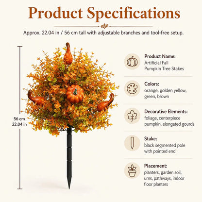 🍂🎃Artificial Autumn Halloween Pumpkin & Tree Stump Decoration