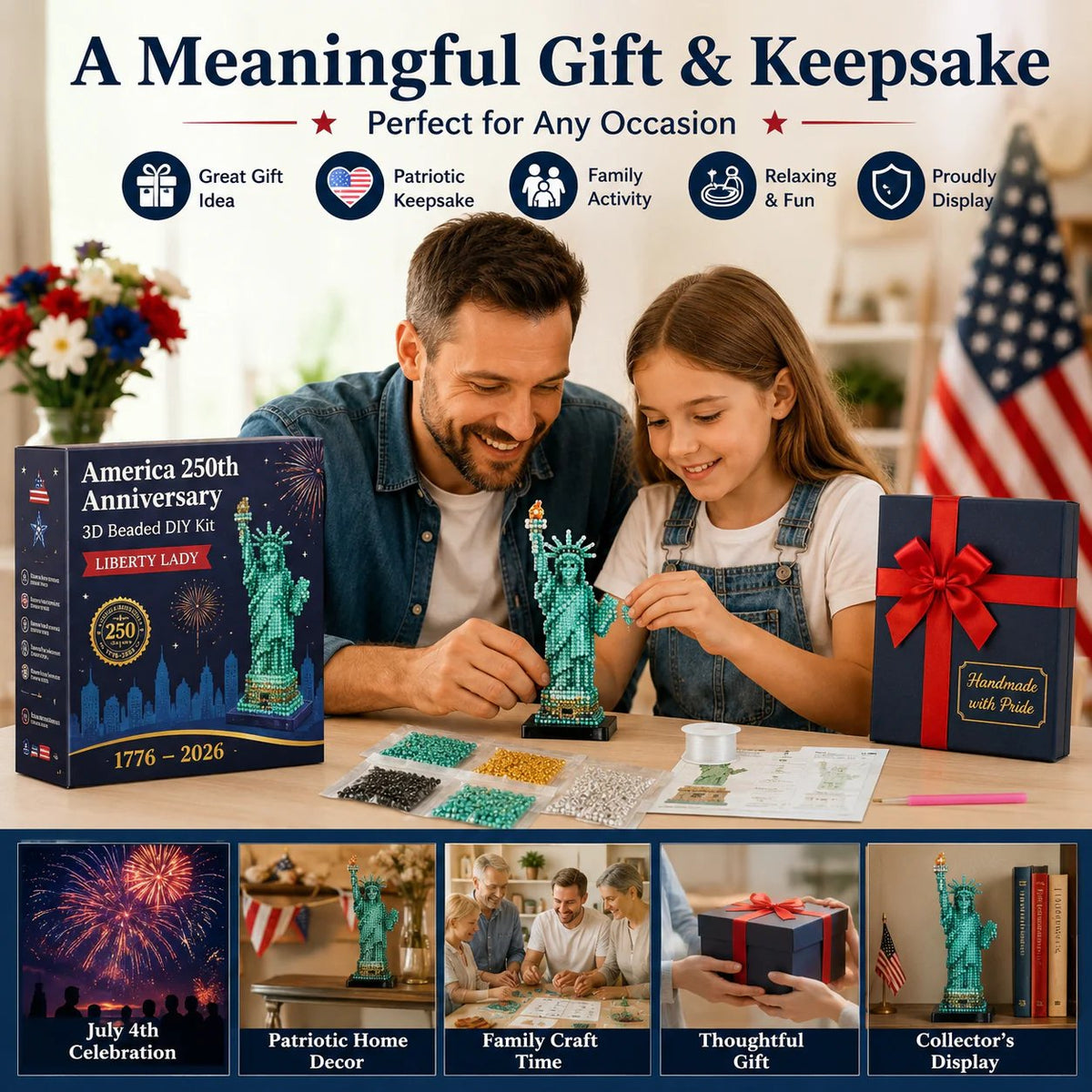 🔥America 250th Anniversary 3D Beaded DIY Kit
