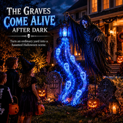 💀Halloween Soul Harvester Animated Garden Light(Powered by solar panels)