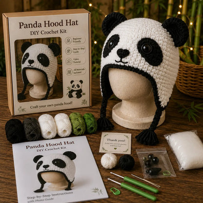 ❤️✨ Cute Animal Crochet Kit for Beginners | Handmade Winter Hat Craft Kit | Complete Amigurumi Crochet Set🧶🎭✨