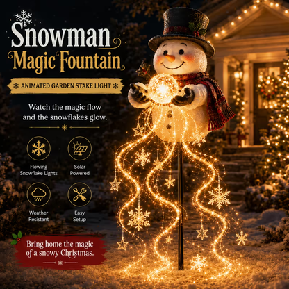 ⛄❄️Snowman Magic Fountain-Flowing Snowflake LED Christmas Garden Light