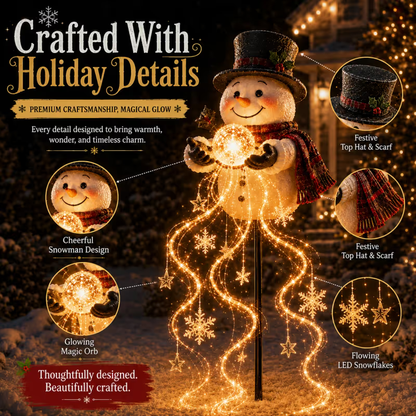 ⛄❄️Snowman Magic Fountain-Flowing Snowflake LED Christmas Garden Light