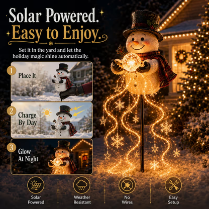 ⛄❄️Snowman Magic Fountain-Flowing Snowflake LED Christmas Garden Light