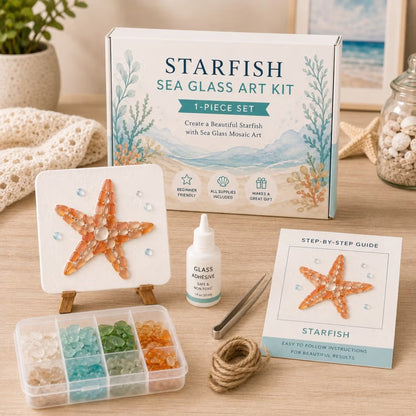 🐋🌊 DIY Sea Glass Mosaic Art Kit – Create Beautiful Ocean-Inspired Artwork with Colorful Glass Pieces