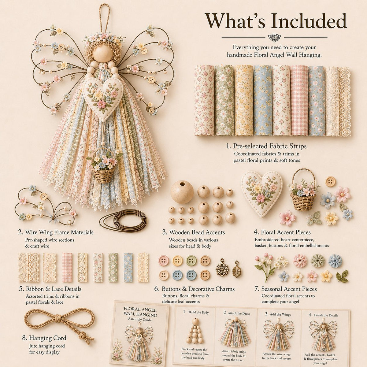 🌸Angel Fabric Hanging DIY Kit