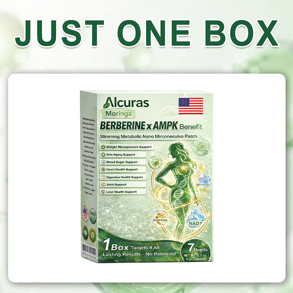 🌟alcuras_Moringa × Berberine × AMPK 8-Benefit Slimming & Metabolic Nano Microneedle Patch 🇺🇸  Just once a day · Visible changes in 7 days  ✅ For obesity, loose skin, diabetes, sleep apnea, joint issues, and more