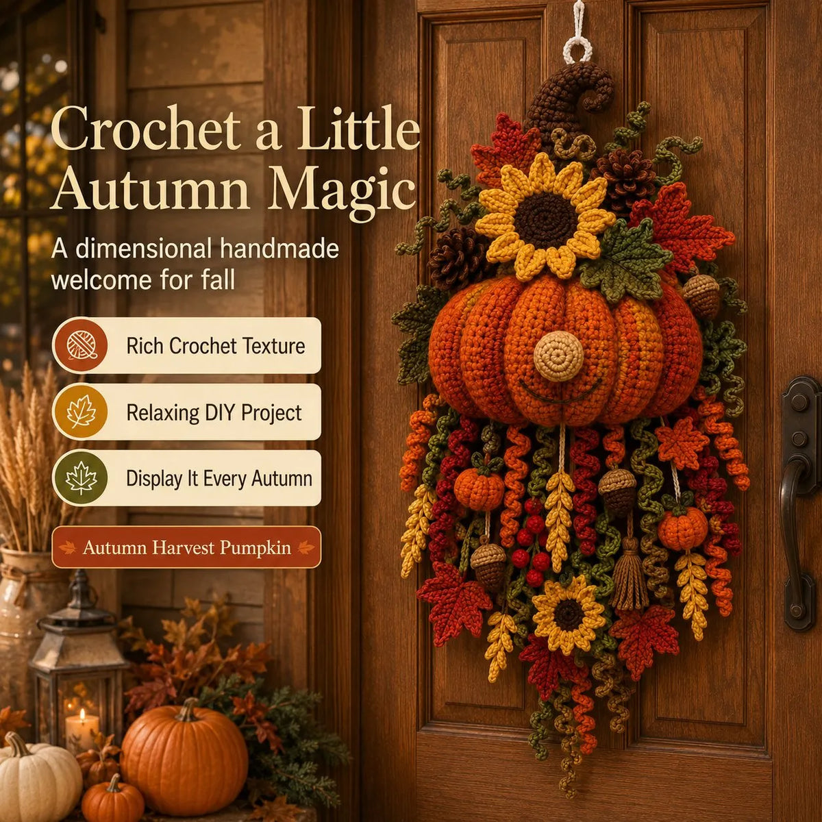 🧶DIY Seasonal 3D Crochet Door Hanger Kit Collection