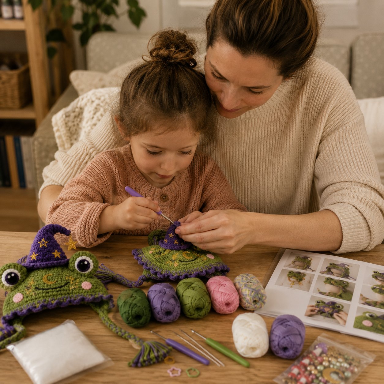 ❤️✨ Cute Animal Crochet Kit for Beginners | Handmade Winter Hat Craft Kit | Complete Amigurumi Crochet Set🧶🎭✨