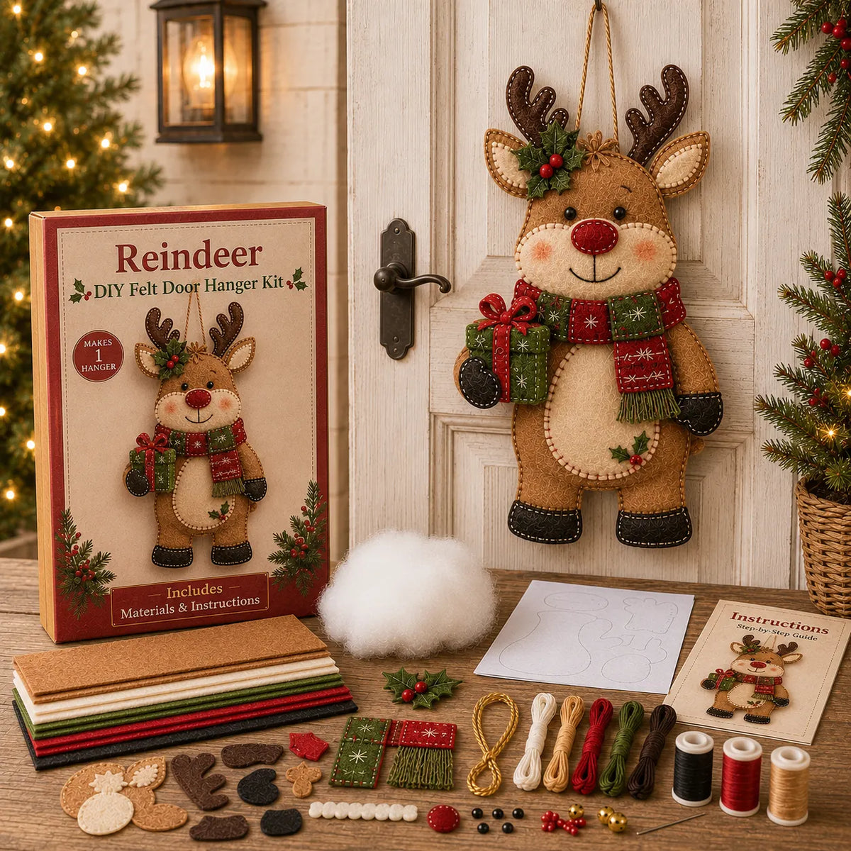 ⛄🎅🎄Christmas Felt Door Hanger DIY Sewing Kit