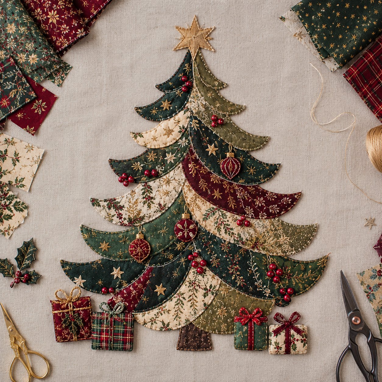 💥🏆Christmas Patchwork Fabric DIY Decor Kit
