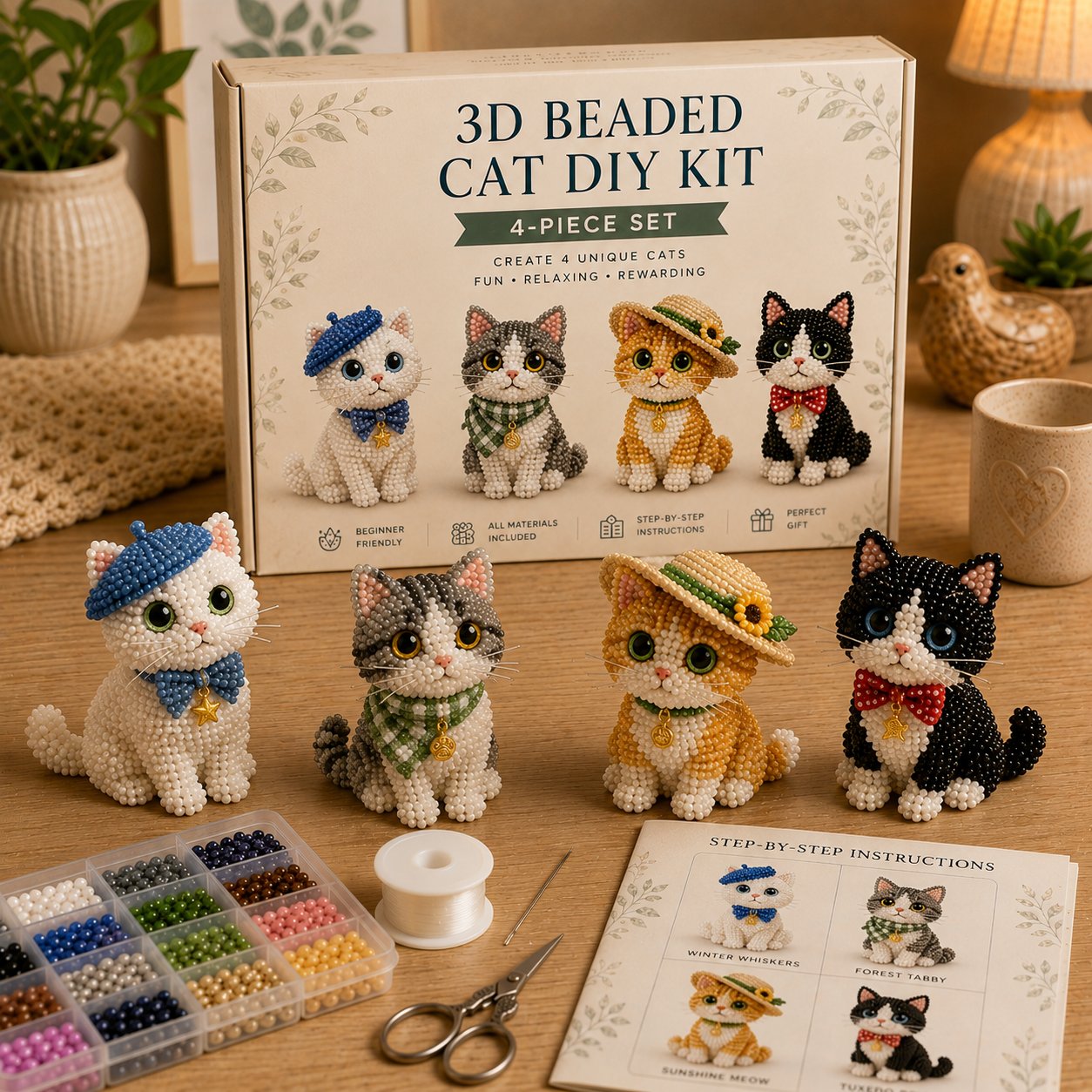 🔥Last Day 50% OFF🧵✨ Tiny 3D Beaded Animal DIY Kit