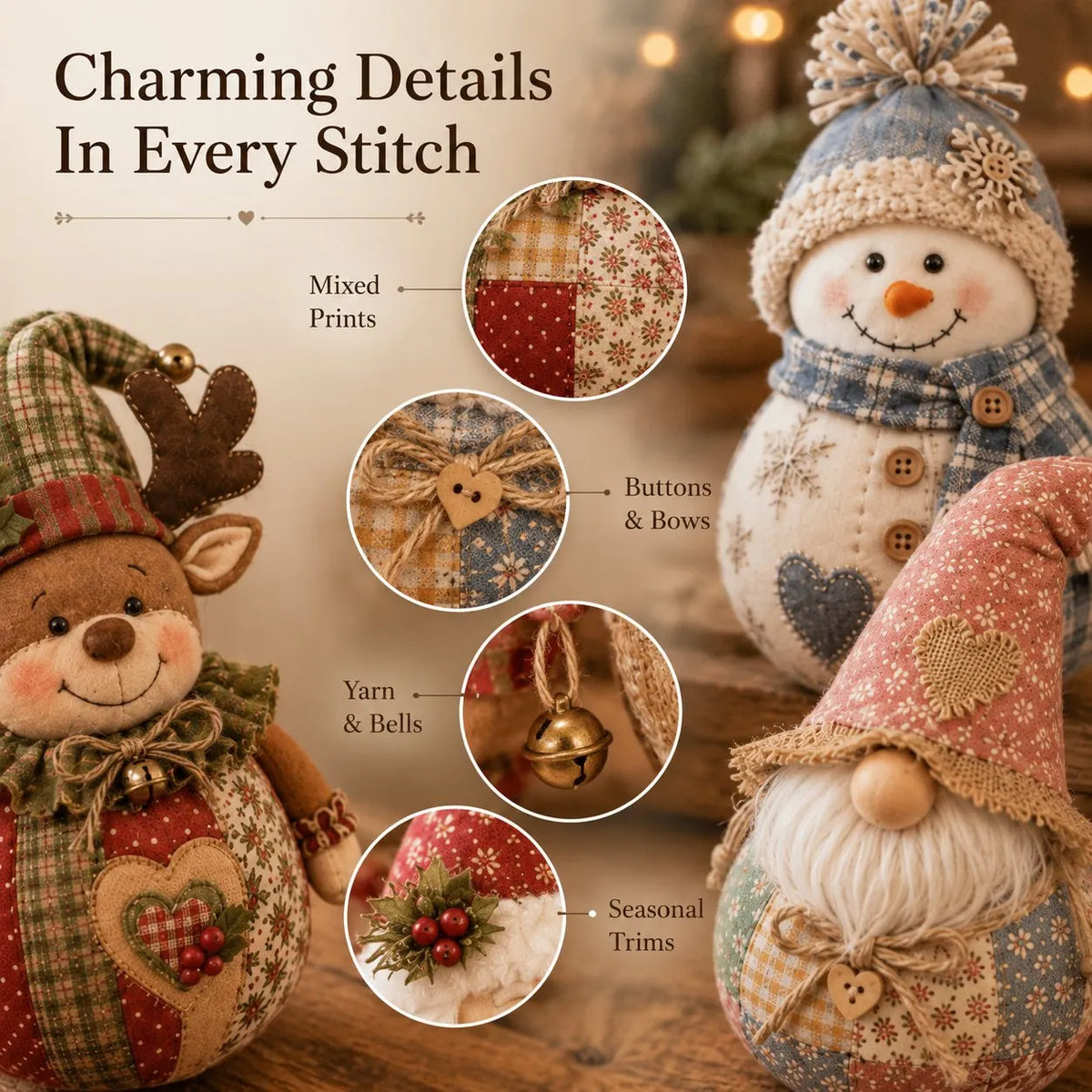 🎄Christmas Patchwork Doll Sewing Kit – A Cosy Craft for Quiet Moments
