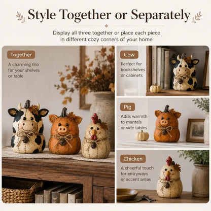 🎃Rustic Farm Pumpkin Friends Decor
