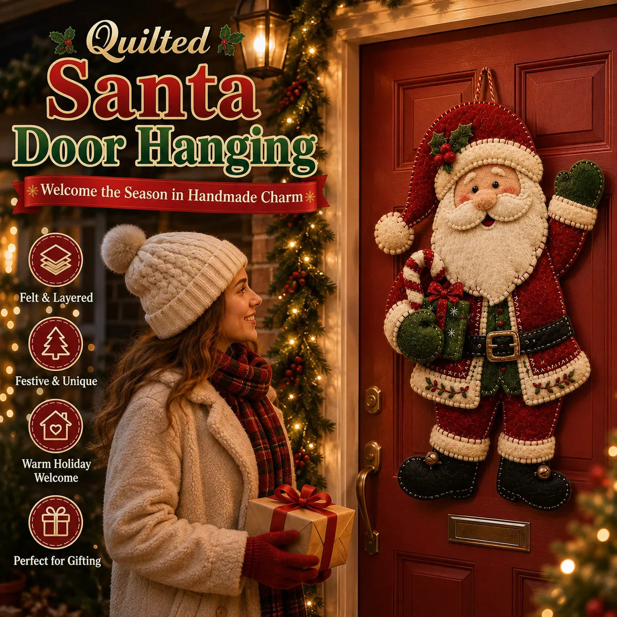 ⛄🎅🎄Christmas Felt Door Hanger DIY Sewing Kit