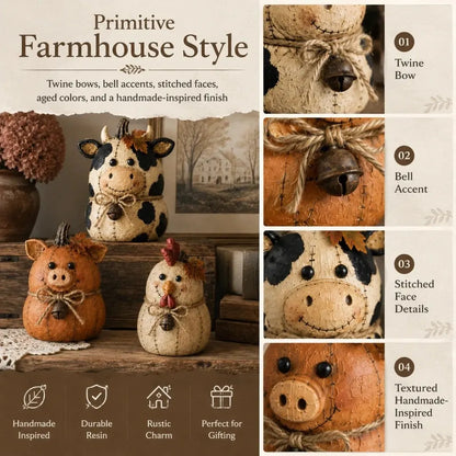 🎃Rustic Farm Pumpkin Friends Decor