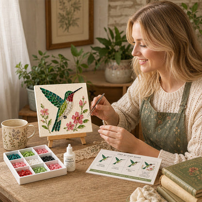 Vintage Watering Can Mosaic Art Kit – DIY Floral Garden Themed Craft, Handmade Indoor & Outdoor Wall Decor