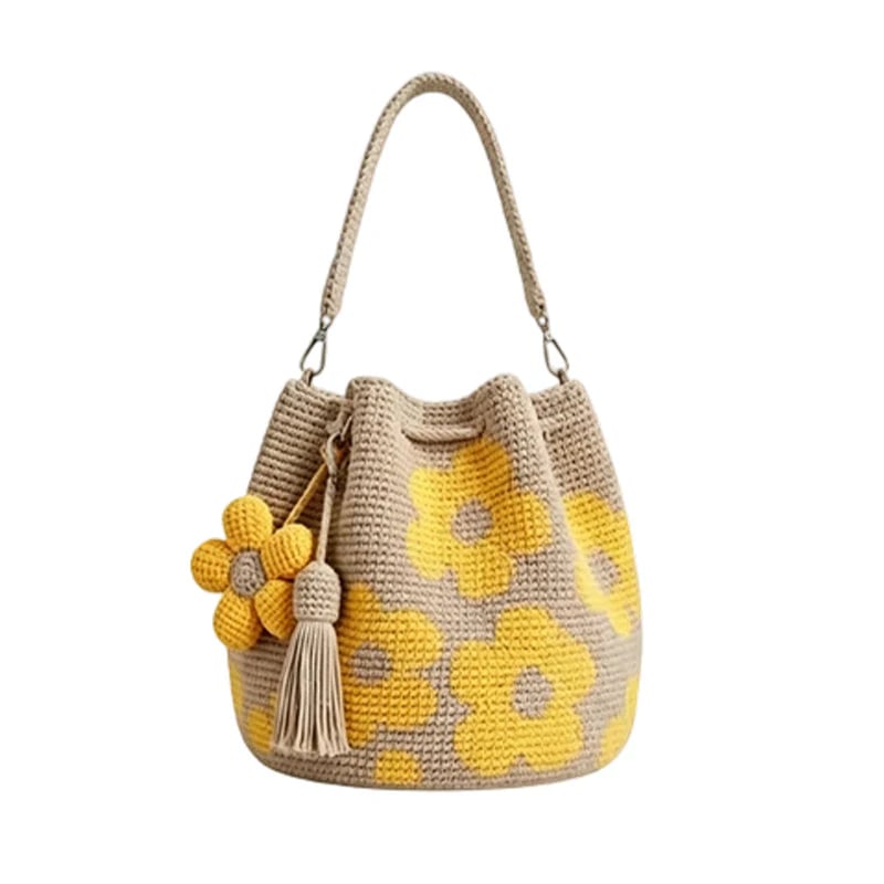 🌸NEW ARRIVAL LIMITED TIME OFFER ✨🌻Crochet Bucket Bag for Women——One tote. Endless summer vibes.🌼