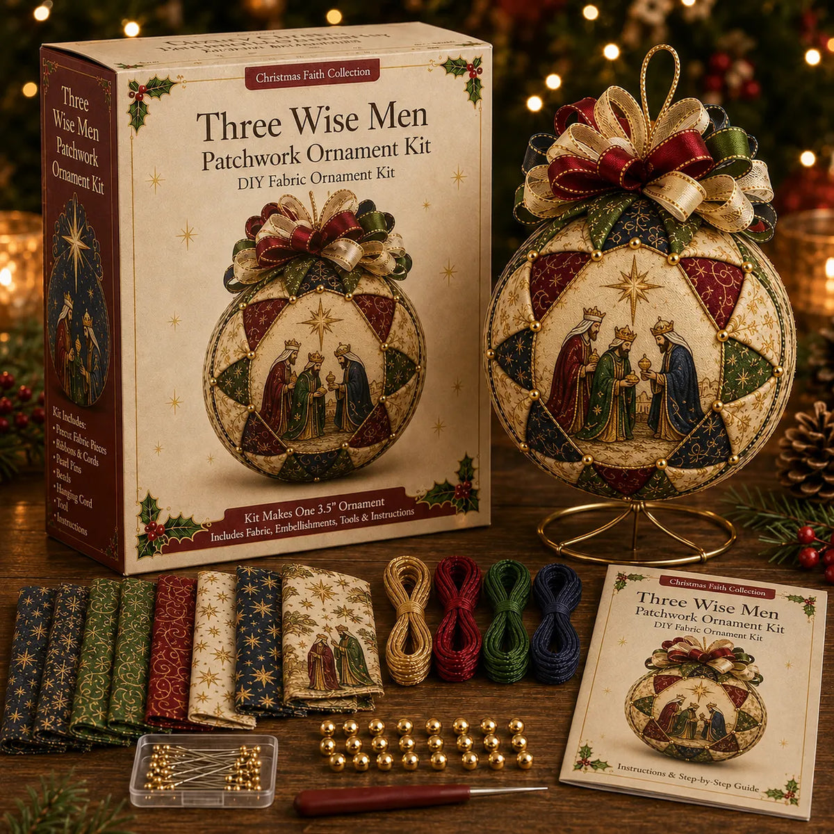 ⛪ Christmas Nativity Patchwork Ornament DIY Kit