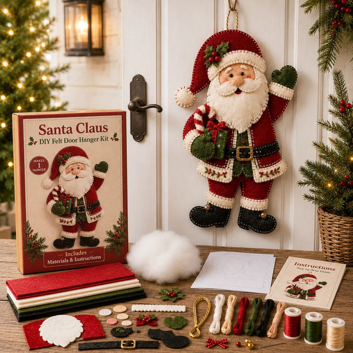 ⛄🎅🎄Christmas Felt Door Hanger DIY Sewing Kit