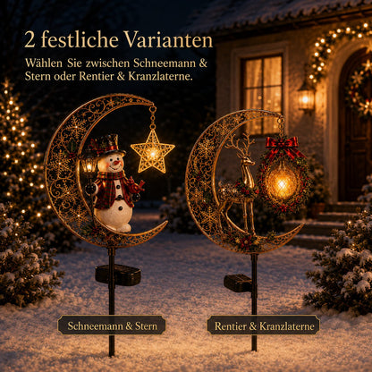 🌙 Solar-Weihnachts-Gartenleuchte mit Halbmond