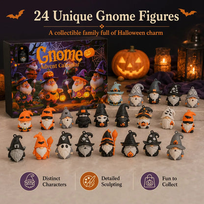 🎃 Last Day 50% OFF - 24 Days of Halloween Gnome Surprise Figures Advent Calendar Box