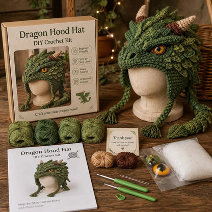 ❤️✨ Cute Animal Crochet Kit for Beginners | Handmade Winter Hat Craft Kit | Complete Amigurumi Crochet Set🧶🎭✨